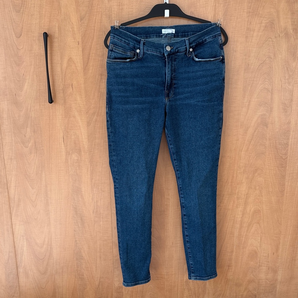 Good American Medium Dark Blue Ankle Jeans